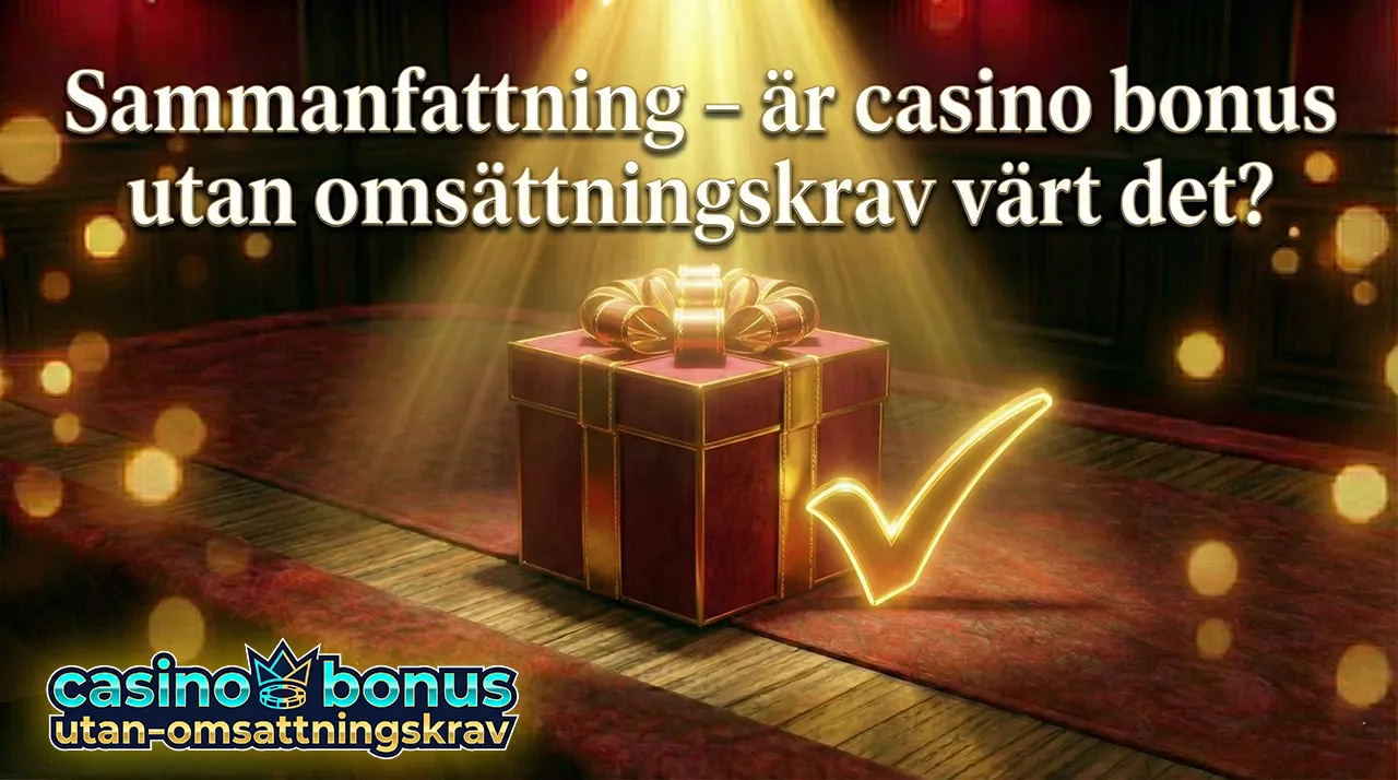 Omsättningsfria bonusar på svenska casinon är ett utmärkt sätt att njuta av rättvist, säkert och kontrollerat spelande med möjlighet att ta ut vinster omedelbart.